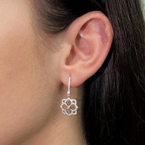 Messika 0.57Cttw Eden Dormeuses Diamond Drop Earrings 18K White Gold